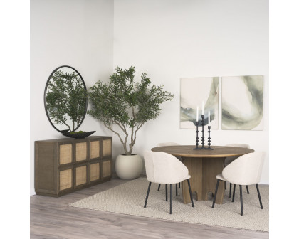 Mercana - Sonomi Round Dining Table with Oak Tabletop in Brown, Wood