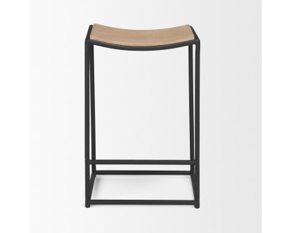 Mercana Taniel Counter Stool - Light Brown, Leather