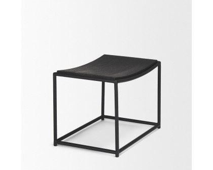 Mercana Taniel Stool with Black Metal - Black, Wood