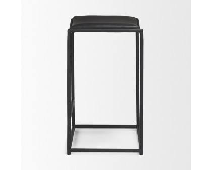 Mercana Taniel Counter Stool - Black, Leather