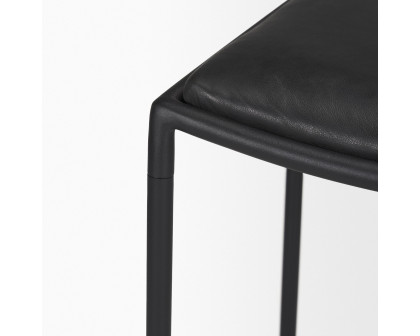 Mercana Taniel Counter Stool - Black, Leather