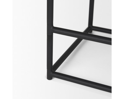 Mercana Taniel Counter Stool - Black, Leather