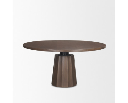 Mercana Swanson Round Dining Table - Dark Brown