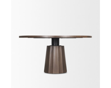 Mercana Swanson Round Dining Table - Dark Brown