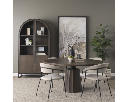 Mercana Swanson Round Dining Table - Dark Brown