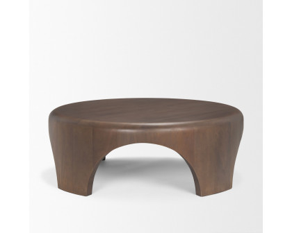 Mercana Shima Round Coffee Table with Arched Legs - Dark Brown