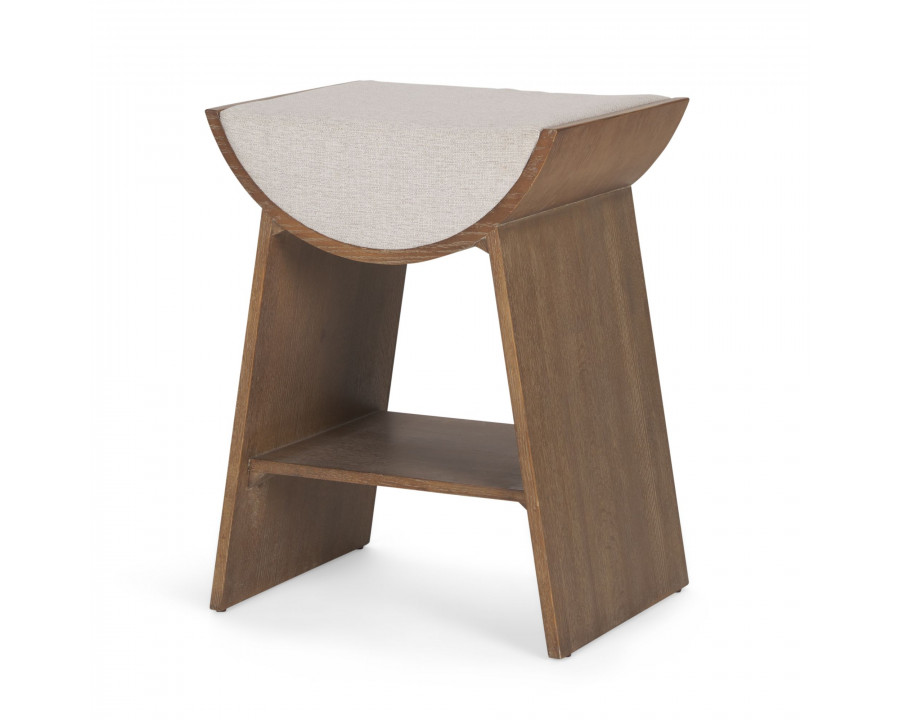 Mercana - Takuma Counter Stool with Oatmeal Fabric in Brown, Wood