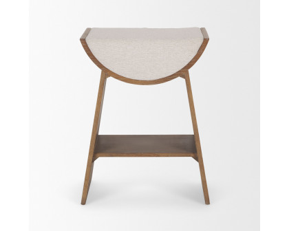 Mercana - Takuma Counter Stool with Oatmeal Fabric in Brown, Wood