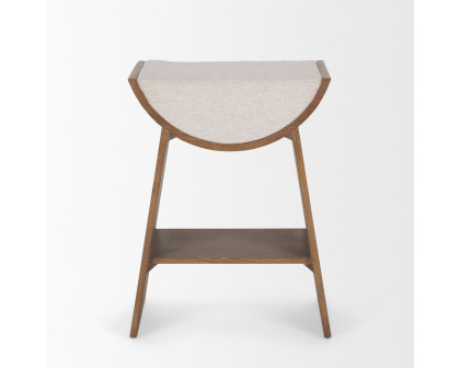 Mercana - Takuma Counter Stool with Oatmeal Fabric in Brown, Wood