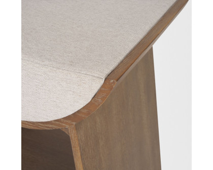 Mercana - Takuma Counter Stool with Oatmeal Fabric in Brown, Wood