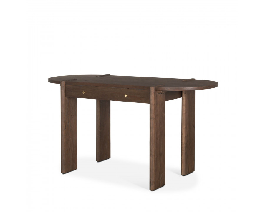 Mercana - Sohan Dark Brown Elm Wood Oblong Desk