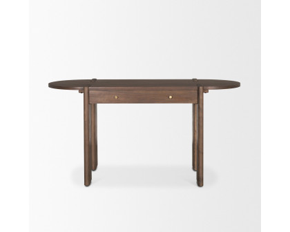 Mercana - Sohan Dark Brown Elm Wood Oblong Desk