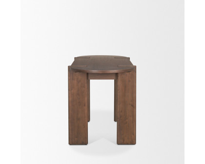 Mercana - Sohan Dark Brown Elm Wood Oblong Desk