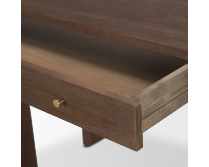 Mercana - Sohan Dark Brown Elm Wood Oblong Desk