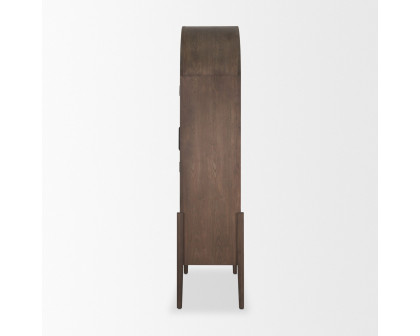 Mercana - Teva Two Toned Dark with Light Wood Arched Curio Cabinet