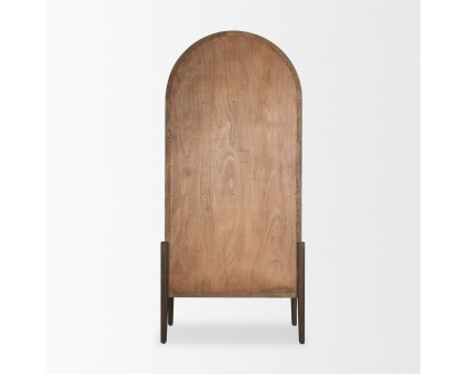 Mercana - Teva Two Toned Dark with Light Wood Arched Curio Cabinet