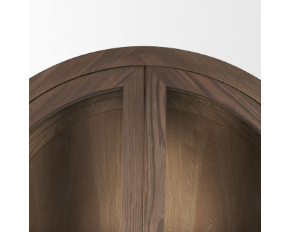 Mercana - Teva Two Toned Dark with Light Wood Arched Curio Cabinet