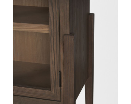 Mercana - Teva Two Toned Dark with Light Wood Arched Curio Cabinet