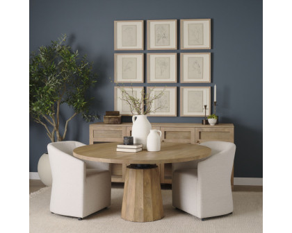 Mercana Swanson Round Dining Table - Light Brown