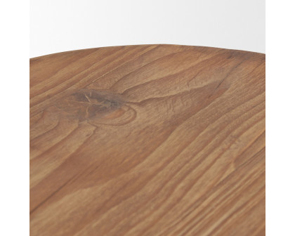 Mercana - Tahlia Round Natural Brown Wood with Angled Legs Stool