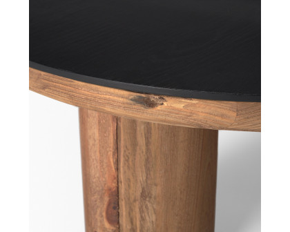 Mercana - Tucson Natural Wood with Round Black Oak Top Coffee Table