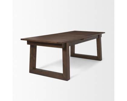 Mercana - Takota Rectangular Dining Table with Birch Wood Legs Extendable in Brown, Wood