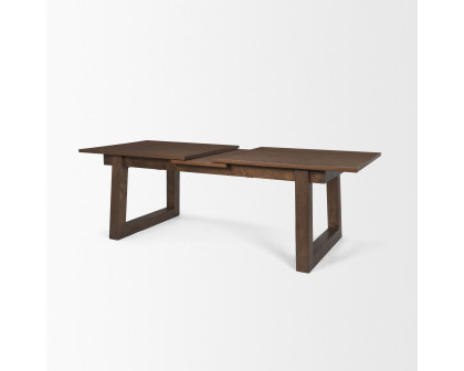 Mercana - Takota Rectangular Dining Table with Birch Wood Legs Extendable in Brown, Wood