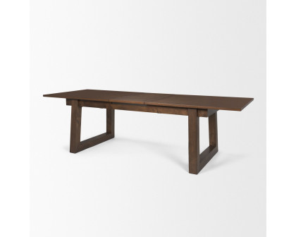 Mercana - Takota Rectangular Dining Table with Birch Wood Legs Extendable in Brown, Wood