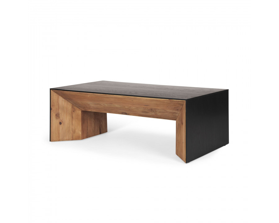 Mercana - Tabor Natural Wood with Black Oak Waterfall Coffee Table