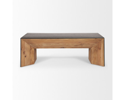 Mercana - Tabor Natural Wood with Black Oak Waterfall Coffee Table