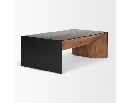 Mercana - Tabor Natural Wood with Black Oak Waterfall Coffee Table