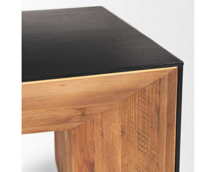 Mercana - Tabor Natural Wood with Black Oak Waterfall Coffee Table