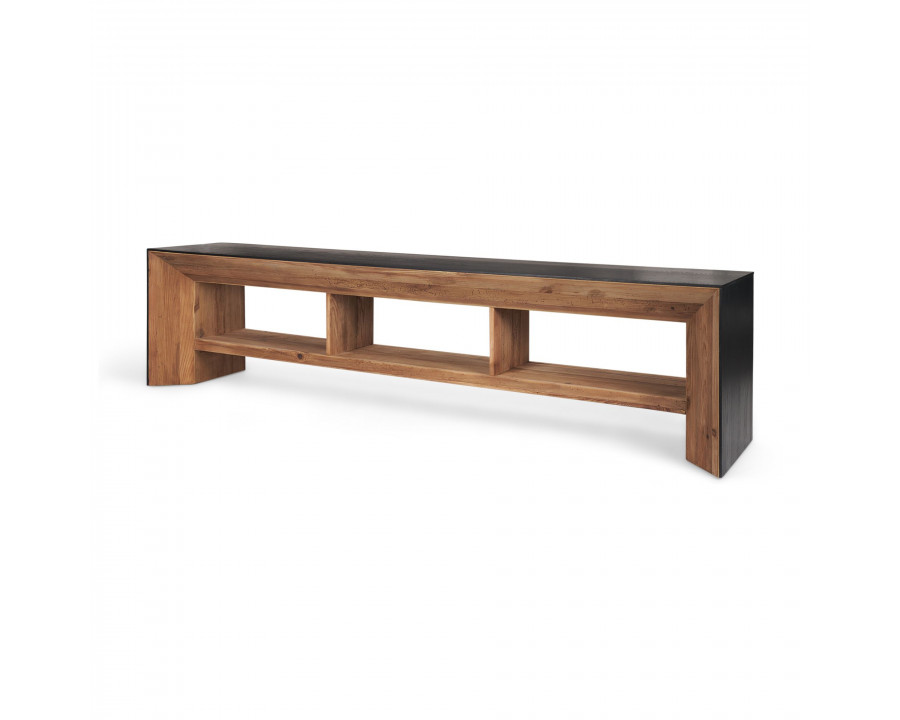 Mercana - Tabor Media Console with Black Oak Waterfall in Natural, Wood