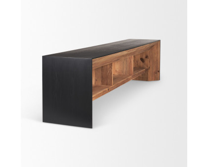 Mercana - Tabor Media Console with Black Oak Waterfall in Natural, Wood