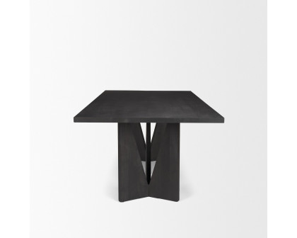 Mercana Tarro Rectangular Dining Table with Geometrical Base - Black