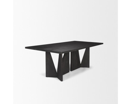 Mercana Tarro Rectangular Dining Table with Geometrical Base - Black