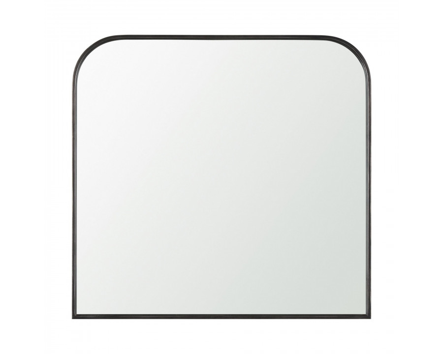 Mercana Timon Metal Frame Square Arched Mirror - Black