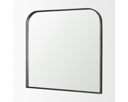 Mercana Timon Metal Frame Square Arched Mirror - Black