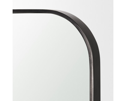 Mercana Timon Metal Frame Square Arched Mirror - Black