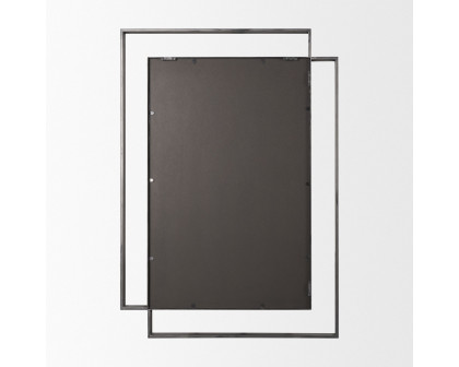 Mercana Tiva Rectangular Dual Metal Frame Mirror - Gunmetal