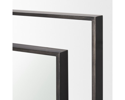 Mercana Tiva Rectangular Dual Metal Frame Mirror - Gunmetal