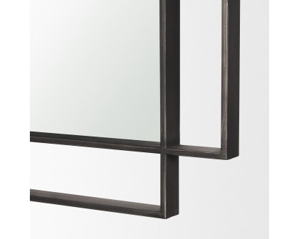 Mercana Tiva Rectangular Dual Metal Frame Mirror - Gunmetal