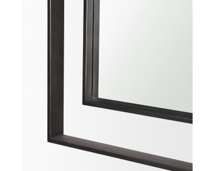 Mercana Tiva Rectangular Dual Metal Frame Mirror - Gunmetal