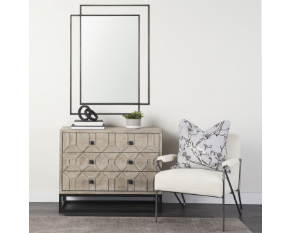 Mercana Tiva Rectangular Dual Metal Frame Mirror - Gunmetal