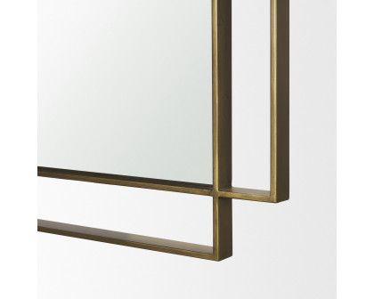 Mercana Tiva Rectangular Dual Metal Framed Mirror - Gold