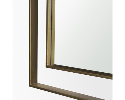 Mercana Tiva Rectangular Dual Metal Framed Mirror - Gold