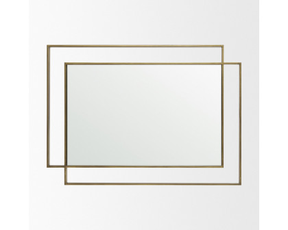 Mercana Tiva Rectangular Dual Metal Framed Mirror - Gold