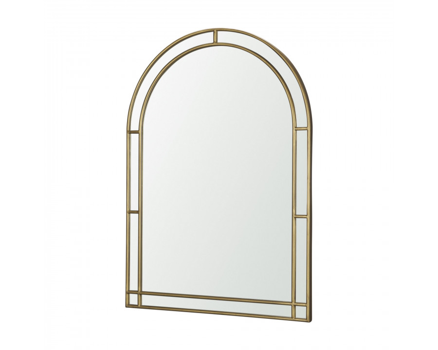 Mercana Tiffany Double Frame Metal Arched Mirror - Gold