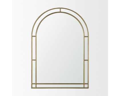 Mercana Tiffany Double Frame Metal Arched Mirror - Gold