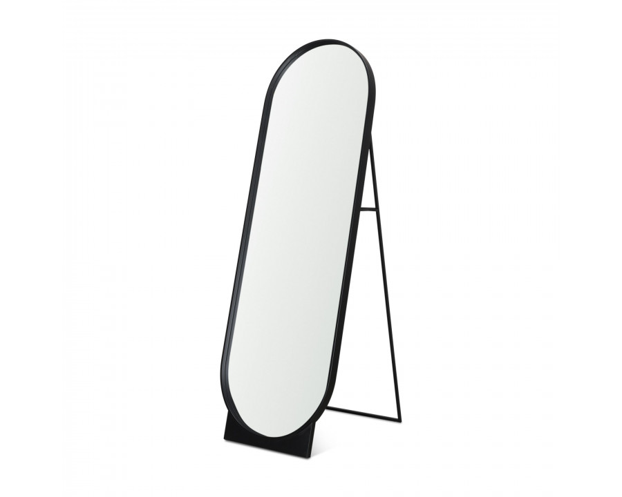 Mercana - Tillie Oblong Matte Black Metal Standing Floor Mirror